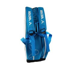 Victor Racketbag Doublethermobag 9114B (Schlägertasche, 2 Hauptfächer, Schuhfach) 2024 weiss/blau